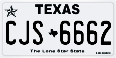 TX license plate CJS6662