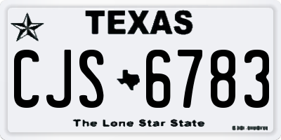TX license plate CJS6783