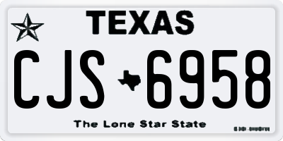 TX license plate CJS6958