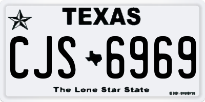 TX license plate CJS6969