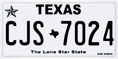 TX license plate CJS7024