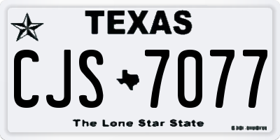 TX license plate CJS7077