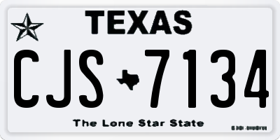 TX license plate CJS7134
