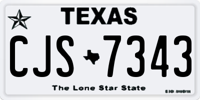 TX license plate CJS7343
