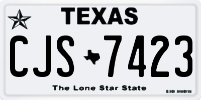 TX license plate CJS7423