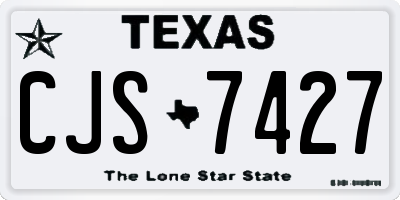 TX license plate CJS7427