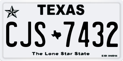 TX license plate CJS7432