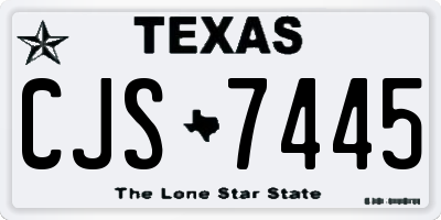 TX license plate CJS7445