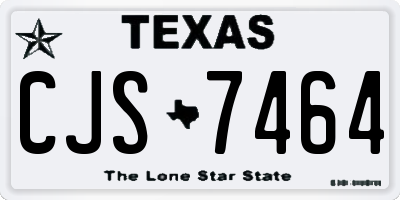TX license plate CJS7464
