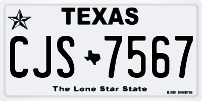 TX license plate CJS7567