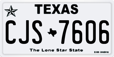 TX license plate CJS7606