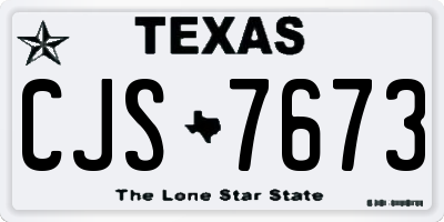 TX license plate CJS7673
