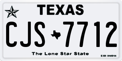 TX license plate CJS7712