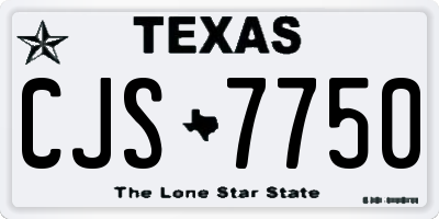 TX license plate CJS7750