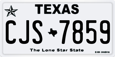 TX license plate CJS7859