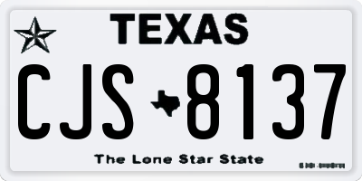 TX license plate CJS8137