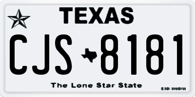 TX license plate CJS8181
