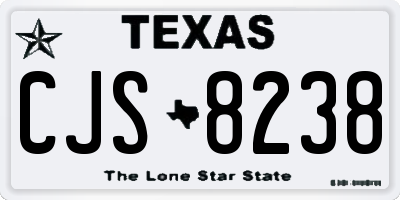 TX license plate CJS8238