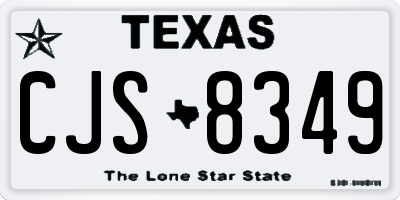 TX license plate CJS8349