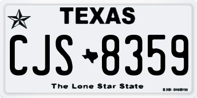 TX license plate CJS8359
