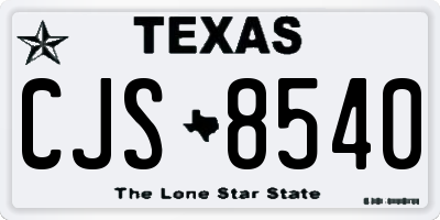 TX license plate CJS8540