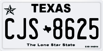 TX license plate CJS8625