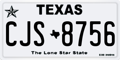 TX license plate CJS8756