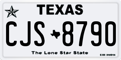 TX license plate CJS8790