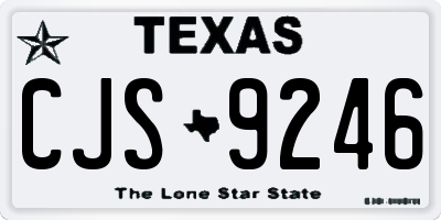 TX license plate CJS9246