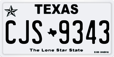 TX license plate CJS9343