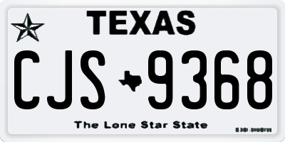 TX license plate CJS9368