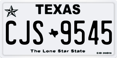 TX license plate CJS9545