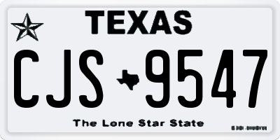 TX license plate CJS9547