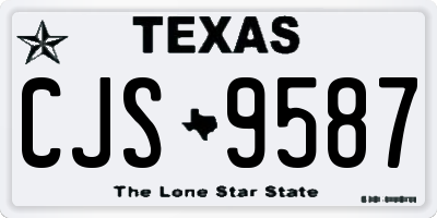 TX license plate CJS9587