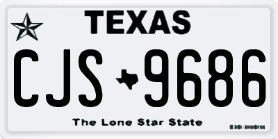 TX license plate CJS9686