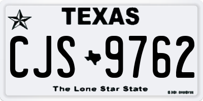 TX license plate CJS9762