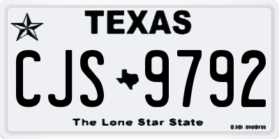 TX license plate CJS9792