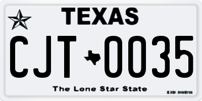 TX license plate CJT0035