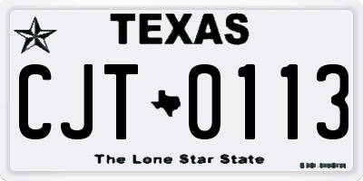 TX license plate CJT0113