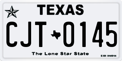 TX license plate CJT0145