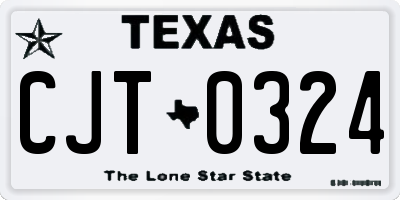 TX license plate CJT0324