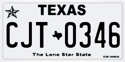 TX license plate CJT0346