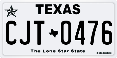 TX license plate CJT0476
