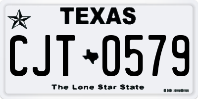 TX license plate CJT0579