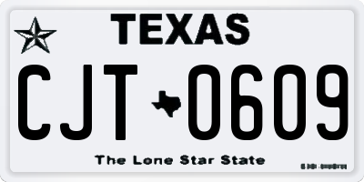 TX license plate CJT0609