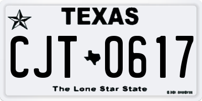 TX license plate CJT0617