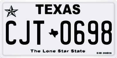 TX license plate CJT0698