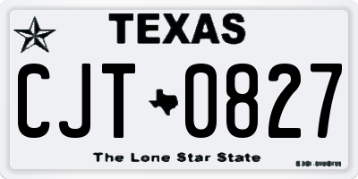 TX license plate CJT0827