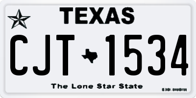TX license plate CJT1534