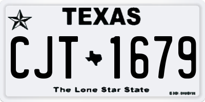 TX license plate CJT1679